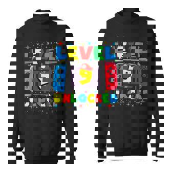 Level 9 Unlocked Gamer 9Th Birthday Video Game Boys Sweatshirt - Thegiftio UK