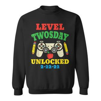 Level Twosday Unlocked 2-22-22 Gamer Twos Day 2022 Boys Sweatshirt - Monsterry UK