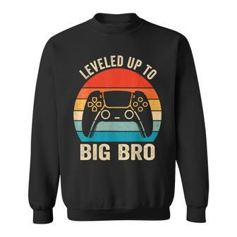 Leveled Up To Big Brother Est 2024 Promoted To Big Bro Sweatshirt - Thegiftio UK
