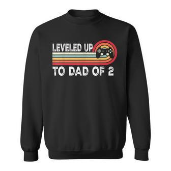 Leveled Up To Dad Of 2 Daddy Again Pregnancy Announcement Sweatshirt - Monsterry AU