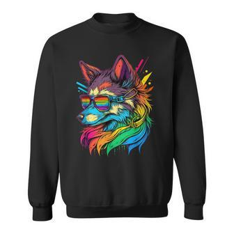 Lgbt Gay Pride Wolf Sweatshirt - Monsterry AU