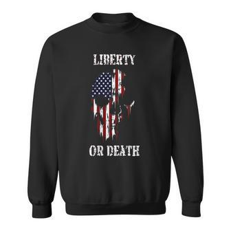 Liberty Or Death Zombie Skull Flag Undying Patriotism Sweatshirt - Monsterry DE