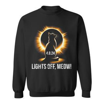 Lights Off Meow Cat Totality Total Solar Eclipse 2024 Sweatshirt - Thegiftio UK