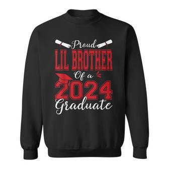 Lil Brother Senior 2024 Proud Lil Brother Of A 2024 Graduate Sweatshirt - Seseable