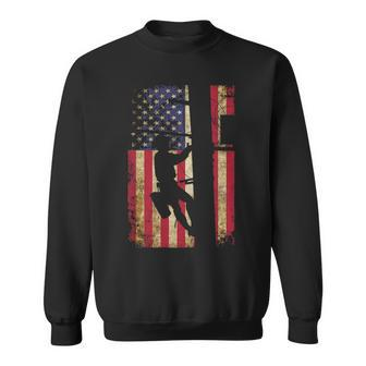 Lineman American Flag Electric Cable Lineman Sweatshirt | Mazezy