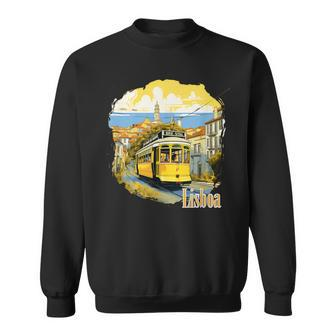 Lisbon Lisboa Tram Vintage Sweatshirt - Seseable