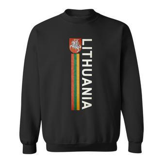 Lithuania Sporty Retro Flag And Lithuanian Emblem Sweatshirt - Monsterry