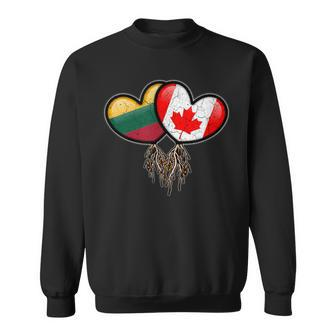 Lithuanian Canadian Flags Inside Hearts With Roots Sweatshirt - Monsterry