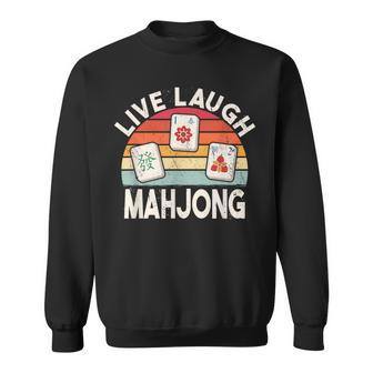 Live Laugh Mahjong Retro Mah-Jongg Chinese Game Tiles Sweatshirt - Seseable
