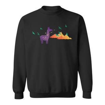Llama Leona And Birds Sweatshirt - Monsterry CA