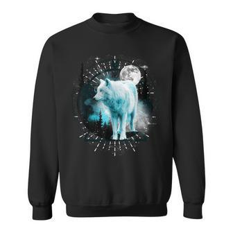 Lone Wolf Wolf Moon Wildlife Sweatshirt - Seseable