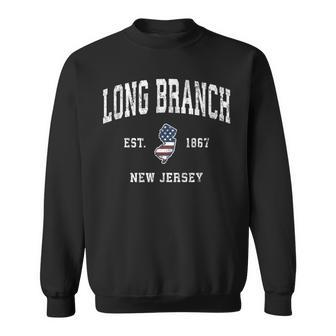 Long Branch New Jersey Nj Vintage American Flag Sports Desig Sweatshirt - Monsterry AU