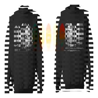 Longboard Surfboards Retro Vintage Style Palms Beach Surfing Sweatshirt | Mazezy