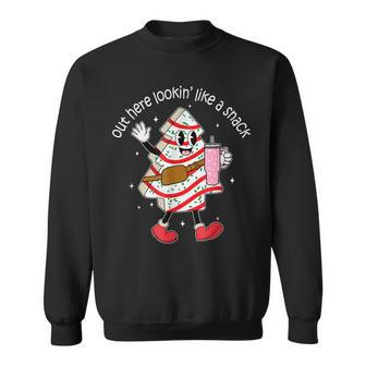 Out Here Looking Like A Snack Cute Boo Jee Xmas Trees Cakes Sweatshirt - Monsterry