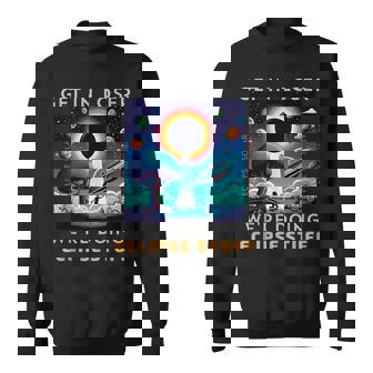 Get In Loser We're Doing Eclipse Stuff Alien Eclipse 2024 Sweatshirt - Thegiftio