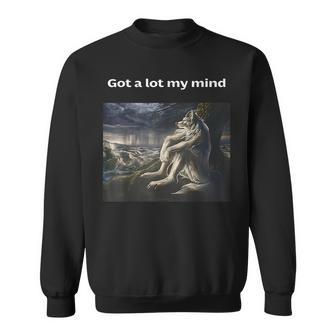 Got A Lot On My Mind Sitting Wolf Meme For Women Sweatshirt - Monsterry AU