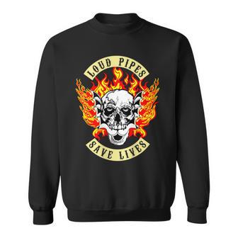 Loud Pipes Save Lives Biker Christmas Sweatshirt - Monsterry UK