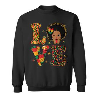 Love African Kente Toddler Girls Black History Month Proud Sweatshirt - Seseable