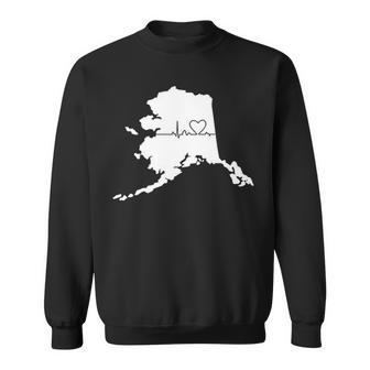 I Love Alaska Heartbea Sweatshirt | Mazezy