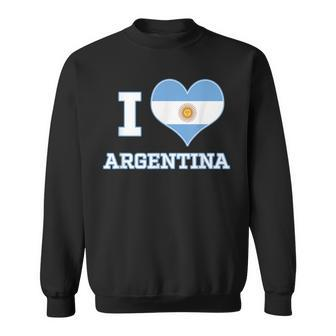 I Love Argentina National Heart-Shaped Flag Country T Sweatshirt - Monsterry AU