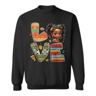 Love Black History Month Strong African Toddler Girls Sweatshirt | Mazezy DE