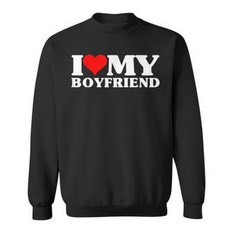 I Love My Boyfriend Matching Valentine's Day Couples Sweatshirt - Seseable