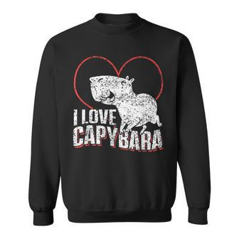 I Love Capybara Animal Lover Capybaras Rodent Sweatshirt - Thegiftio UK