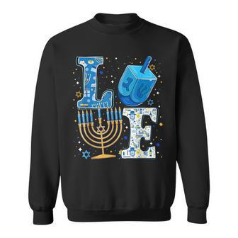 Love Cute Hanukkah Dreidel Menorah Chanukah Jewish Holiday Sweatshirt | Mazezy DE
