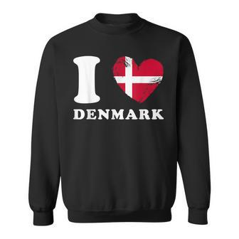 I Love Denmark Heart Flag Denmark Sweatshirt - Thegiftio UK