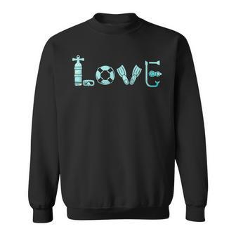 Love Love Diving Scuba Diving Freitdiving Apnoea Sea Sweatshirt - Seseable