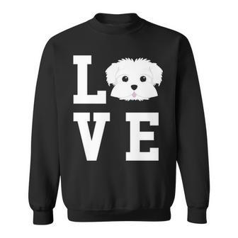 I Love My Dog Maltese Dog Lover Sweatshirt | Mazezy