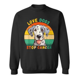 Love Dogs Stop Cancer Vintage Dog Dalmatien Cancer Awareness Sweatshirt - Monsterry DE