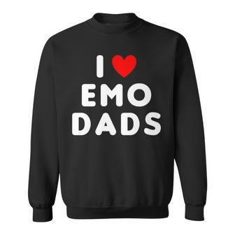 I Love Emo Dads Red Heart Sweatshirt - Monsterry CA