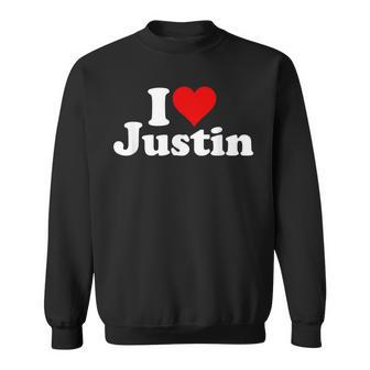I Love Heart Justin Sweatshirt | Seseable CA