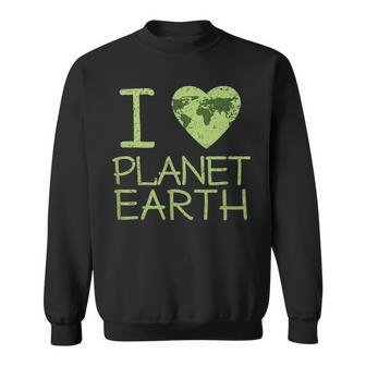 I Love Heart Planet Earth Globe T Sweatshirt - Monsterry AU
