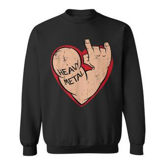 I Love Heavy Metal Heart For 80S 90S Music Lover Sweatshirt - Monsterry