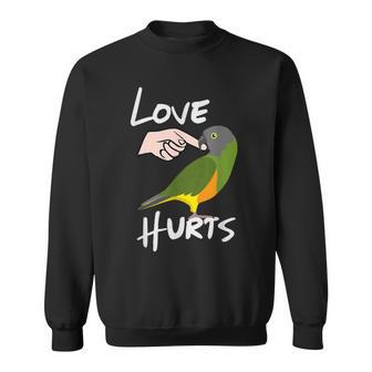 Love Hurts Senegal Parrot Biting Finger Sweatshirt - Monsterry DE