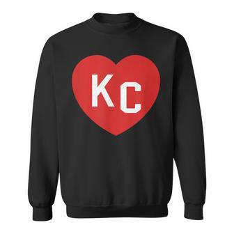 Love Kc Heart Kansas City Kc Heart Red Blue Kc Love Initials Sweatshirt - Monsterry AU