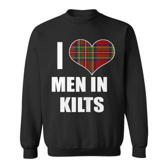 I Love In Kilts Royal Stewart Tartan Plaid Kilt Heart Sweatshirt - Monsterry DE