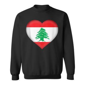 I Love Lebanon Lebanese Flag Heart Outfit Sweatshirt - Monsterry