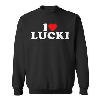 I Love Lucki I Heart Lucki Red Heart Sweatshirt - Thegiftio