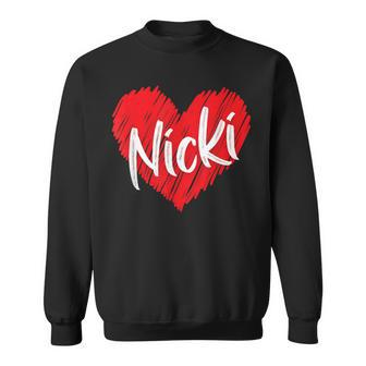 I Love Nicki Heart Personalized Name Nicki Sweatshirt - Monsterry AU