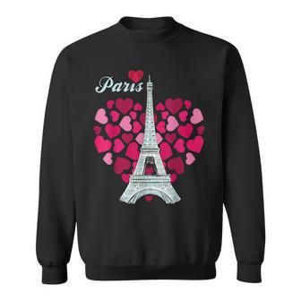 Love Paris Heart Eiffel Tower Souvenir France French Love Sweatshirt - Seseable