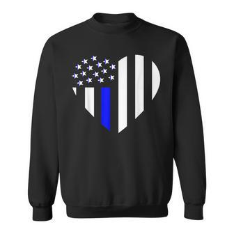 Love Police Support Us Flag Patriotic Heart Image Sweatshirt - Monsterry UK