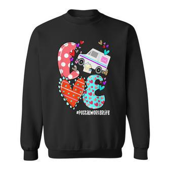 Love Postal Worker Life Leopard Heart Valentine's Day Sweatshirt - Thegiftio UK