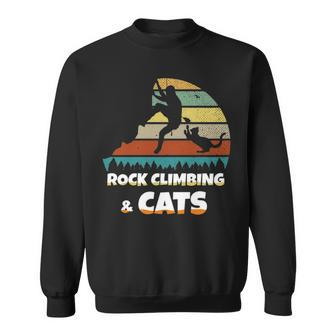 I Love Rock Climbing & Cats Mountain Climber Cat Lover Sweatshirt | Mazezy DE