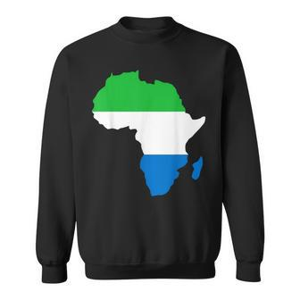 Love Sierra Leone With Sierra Leonean Flag In Africa Map Sweatshirt - Monsterry UK