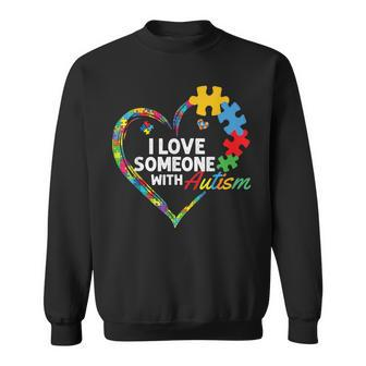 I Love Someone With Autism Heart Puzzle Sweatshirt - Monsterry