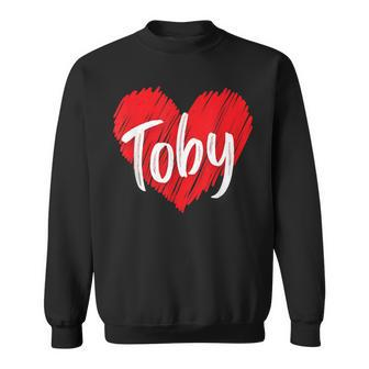 I Love Toby Heart Personalized Name Toby Sweatshirt | Seseable UK
