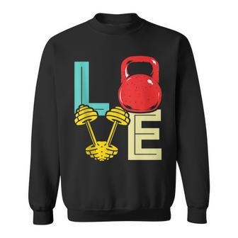 Love Weightlifting Valentine's Day Vintage Fitness Gym Sweatshirt - Monsterry
